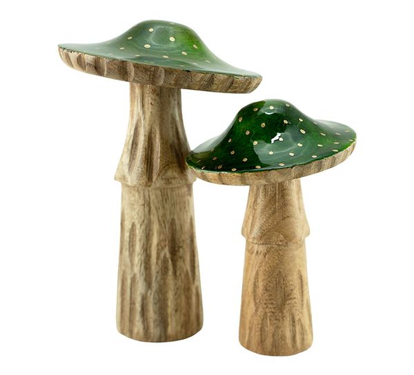 Main Image Antique wooden mushroom green, F-design