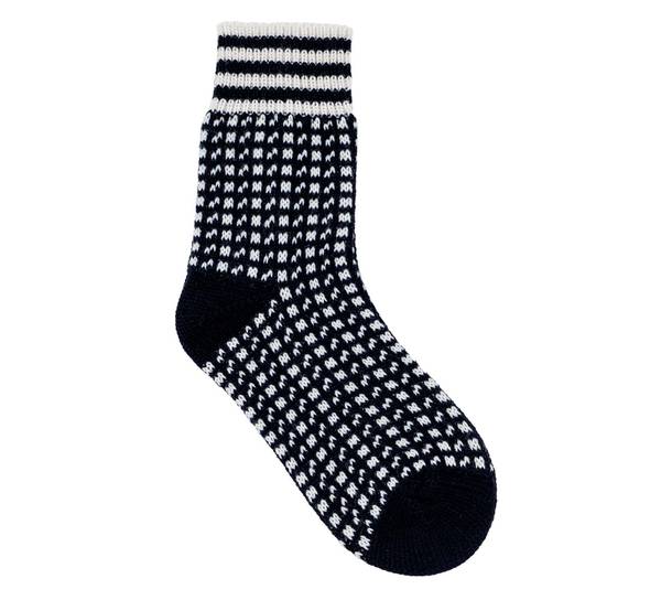 Main Image Woollen socks, Islender pattern, black/white