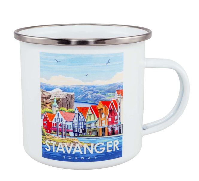Main Image Enamel mug, Stavanger, retro