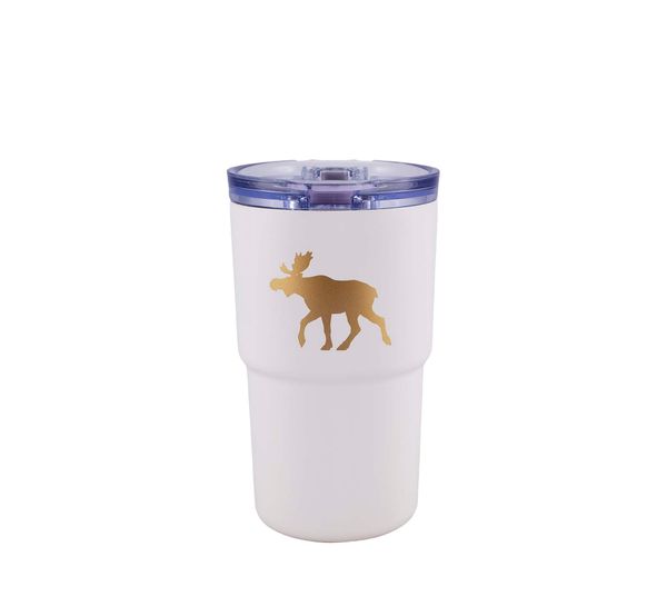 Main Image Thermo mug with moose, white