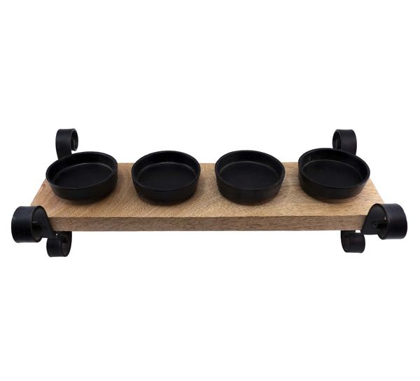 Hovedbilde Antikk lysestake av tre, F-design